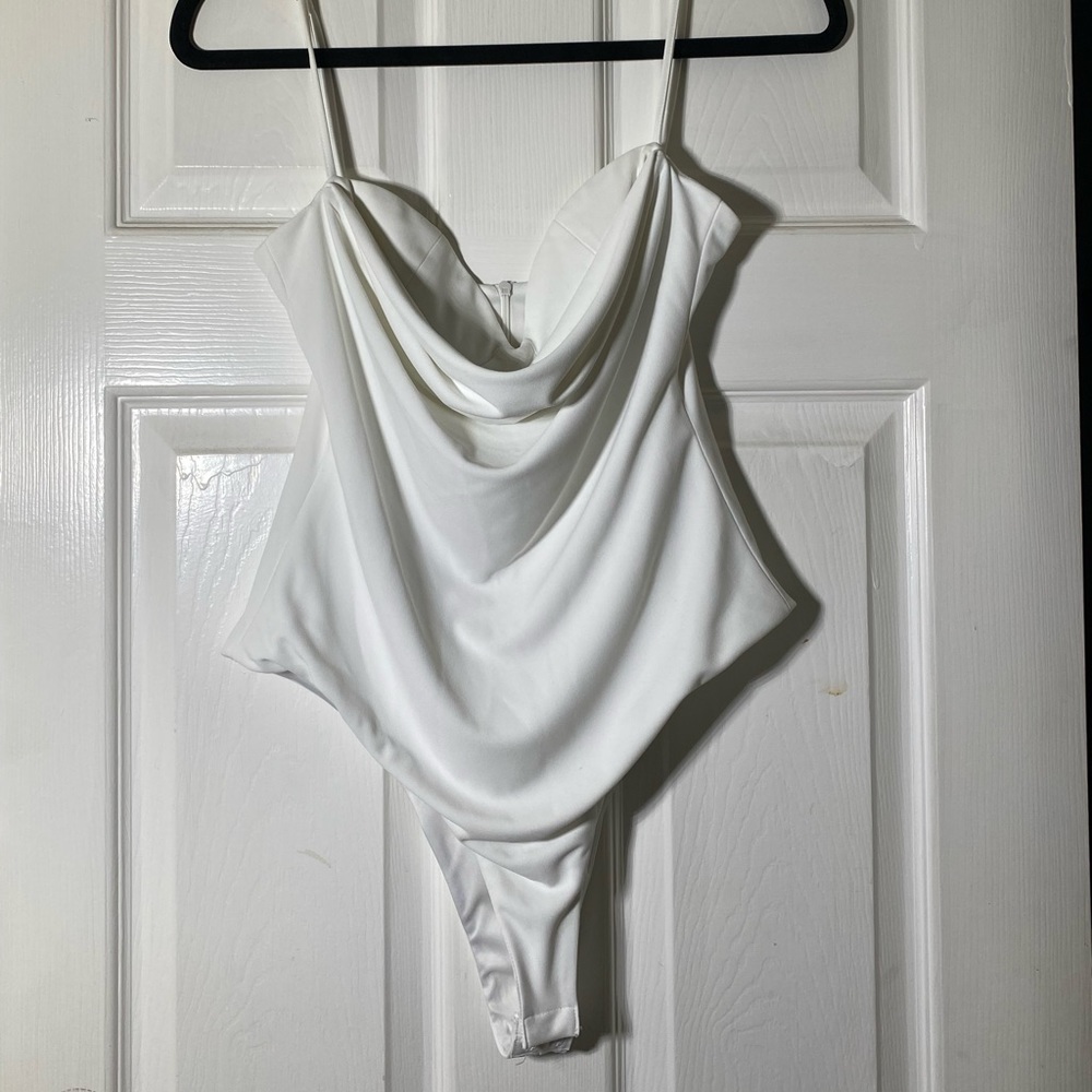 Zara white cowl bodysuit